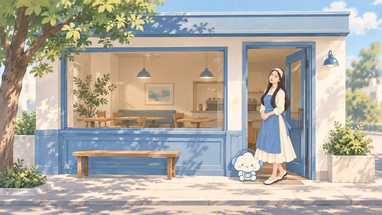 ภาพจินตนาการคาเฟ่ริมหน้าต่างของ FLyLOFi